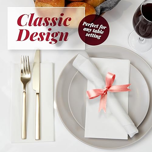 Vista 39 de Prestee 200 toallas de mano de papel desechables que se sienten como servilletas de lino, 2 capas, toallas de invitados, servilletas de papel