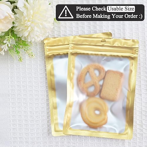 Miniatura 4 de Paquete de 100 bolsas de plástico resellables para almacenamiento de alimentos, bolsas con cremallera con ventana frontal transparente, bolsa de