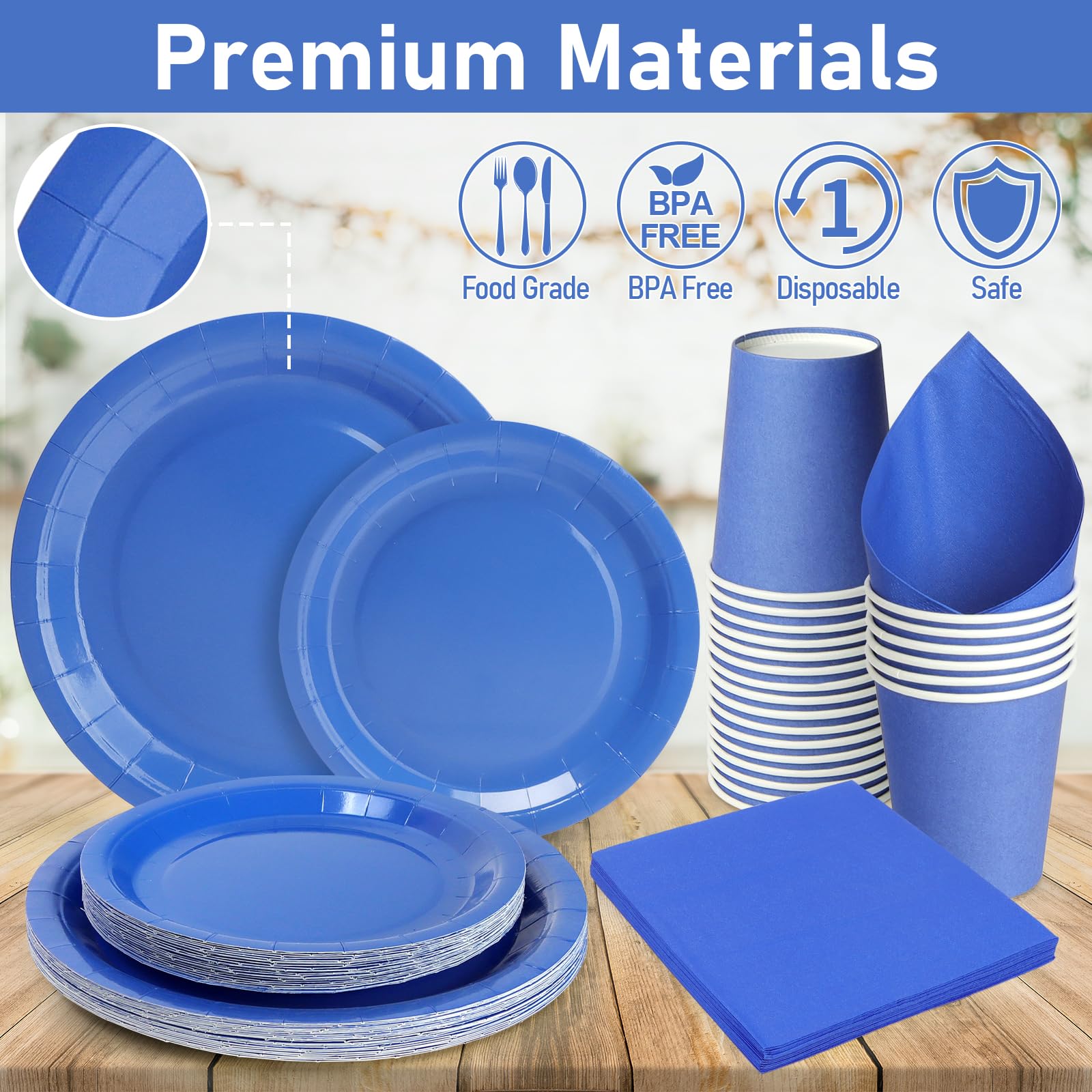 Set Stoviglie Di Carta Party Go 96 Pezzi - Piatti, Bicchieri, Tovaglioli Lilla, Per Feste E Compleanni