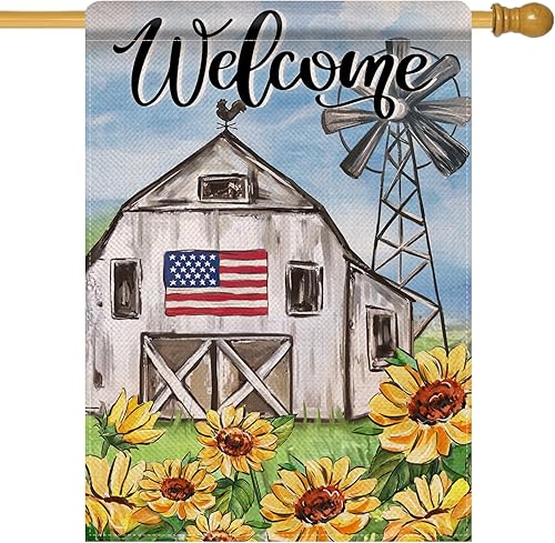 Miniatura 12 de Artofy Bandera decorativa grande de primavera y verano con diseño de abejorro de abejorros para casa, decoración exterior de jardín con flores de