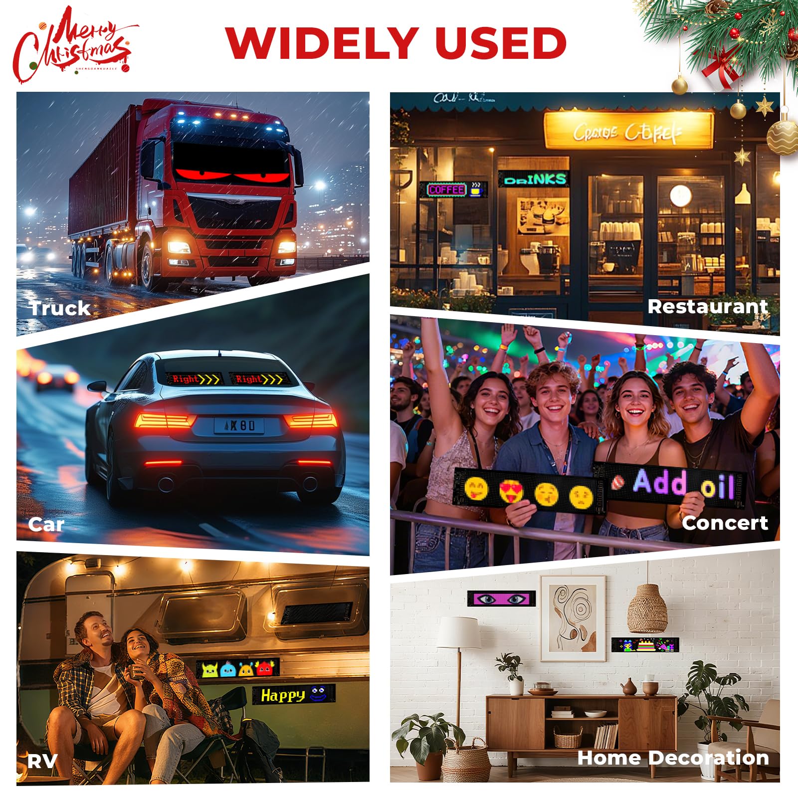 2er Led Augen für LKW 12*60cm, Devil Eyes Augen für Auto PKW IP65 Wasserdicht Led Matrix Panel Led-Anzeige Programmierbar mit APP-Steuerung und Fernbedienung für Led Laufschrift Halloween Deko