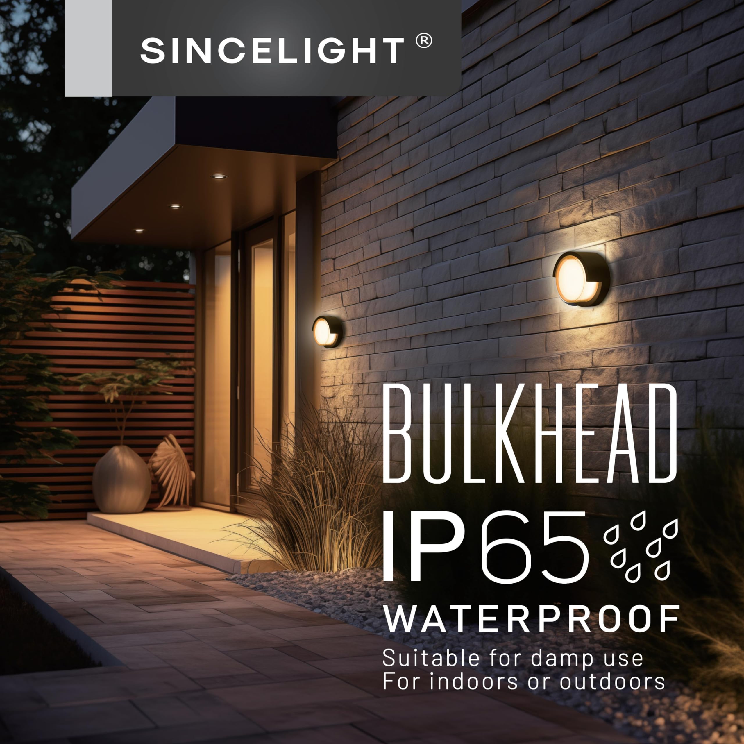SINCELIGHT Apliques De Exterior LED 14W, IP65 Impermeable