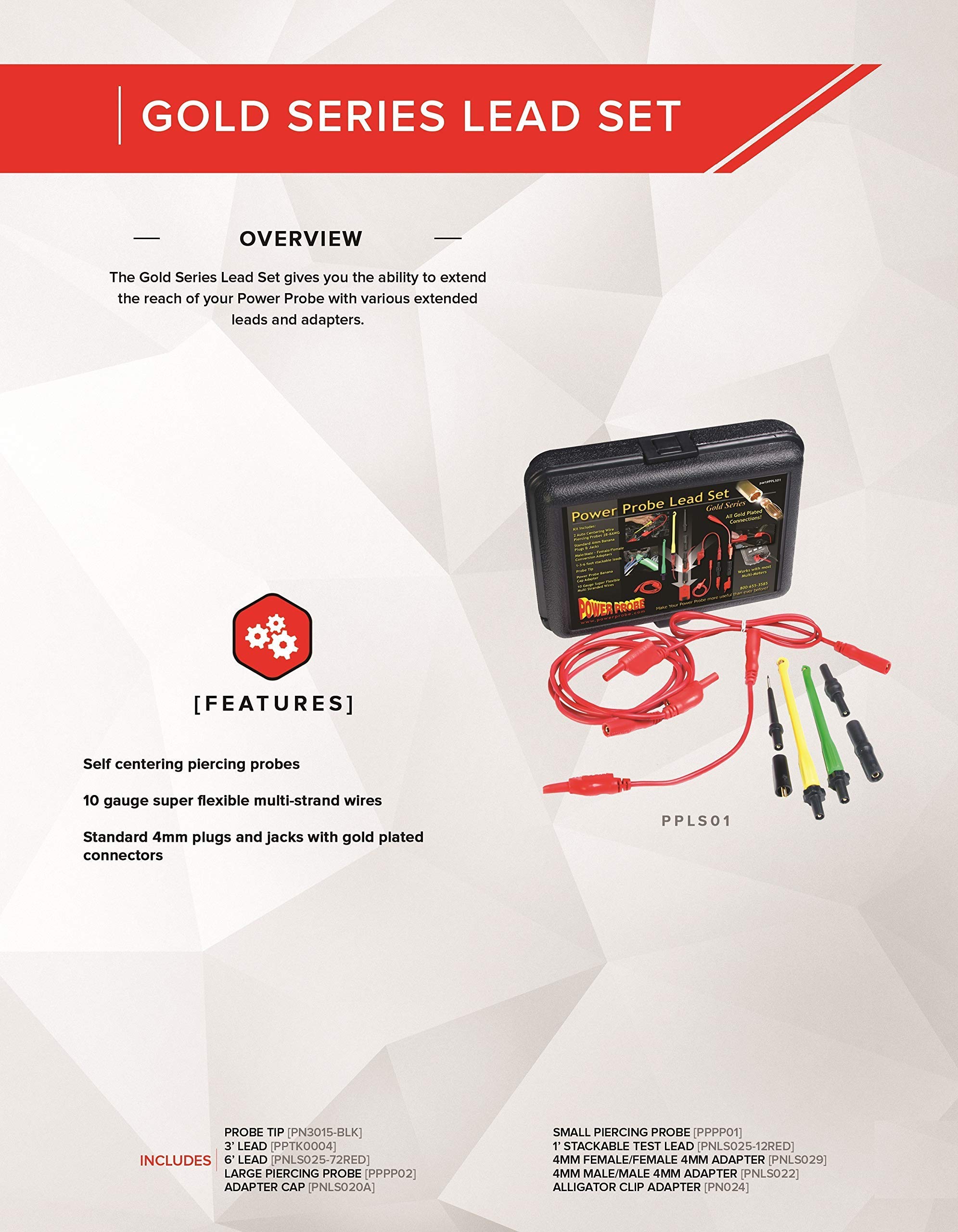 Power Probe PPLS01 Set di Cavi Power Probe Gold Series
