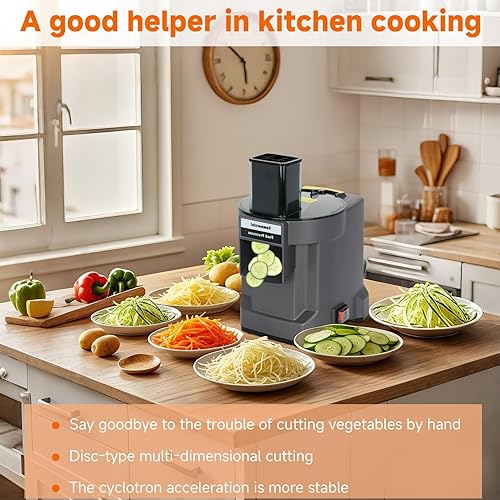 Miniatura 7 de Cortador eléctrico 3 en 1 para uso comercial y doméstico, multifuncional y automático, para cebolla, patata, repollo, verduras, fruta, triturar y