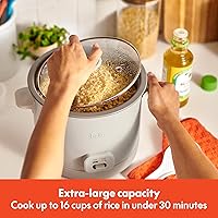 Vista 2 de bella 16 Cup Rice Cooker with Steamer, Dishwasher Safe Steaming Basket, Rice Paddle and Measuring Cup, Removable Nonstick Cooking Bowl, Automatic