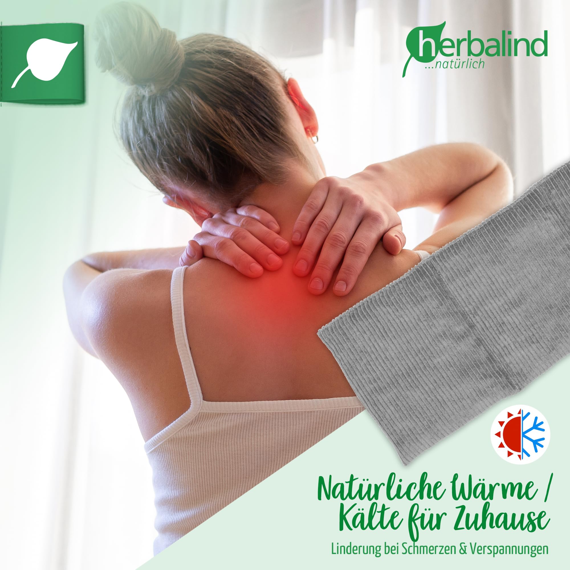 HERBALIND Robustes Kirschkernkissen Cord Premium30x20cm 600g (M) - Handmade in Germany - Wärmekissen für Mikrowelle - 100% Baumwolle für Erwachsene Kinder (Cordstoff, grau)