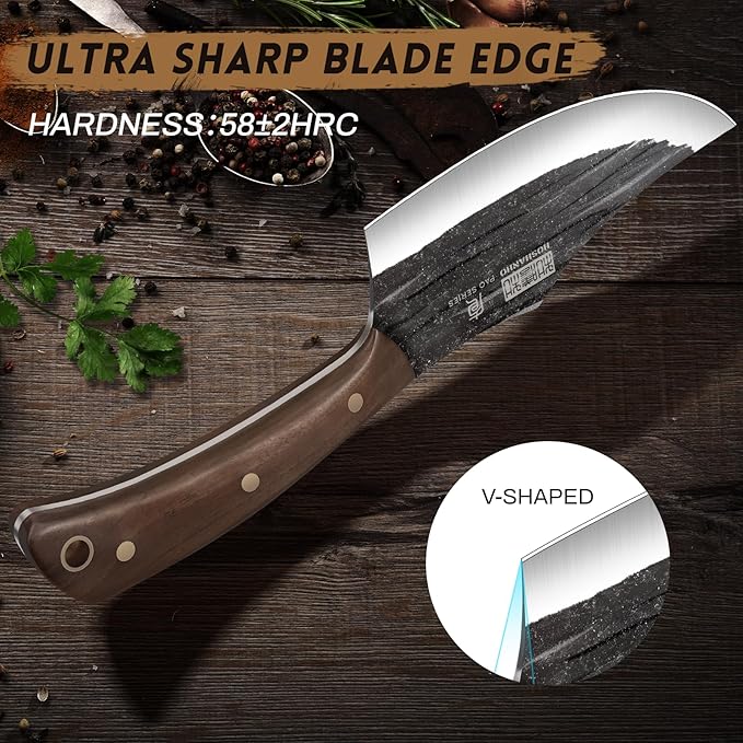 Set Cuchillos Carnicero 8 Piezas Acero Inoxidable Madera miniatura 5