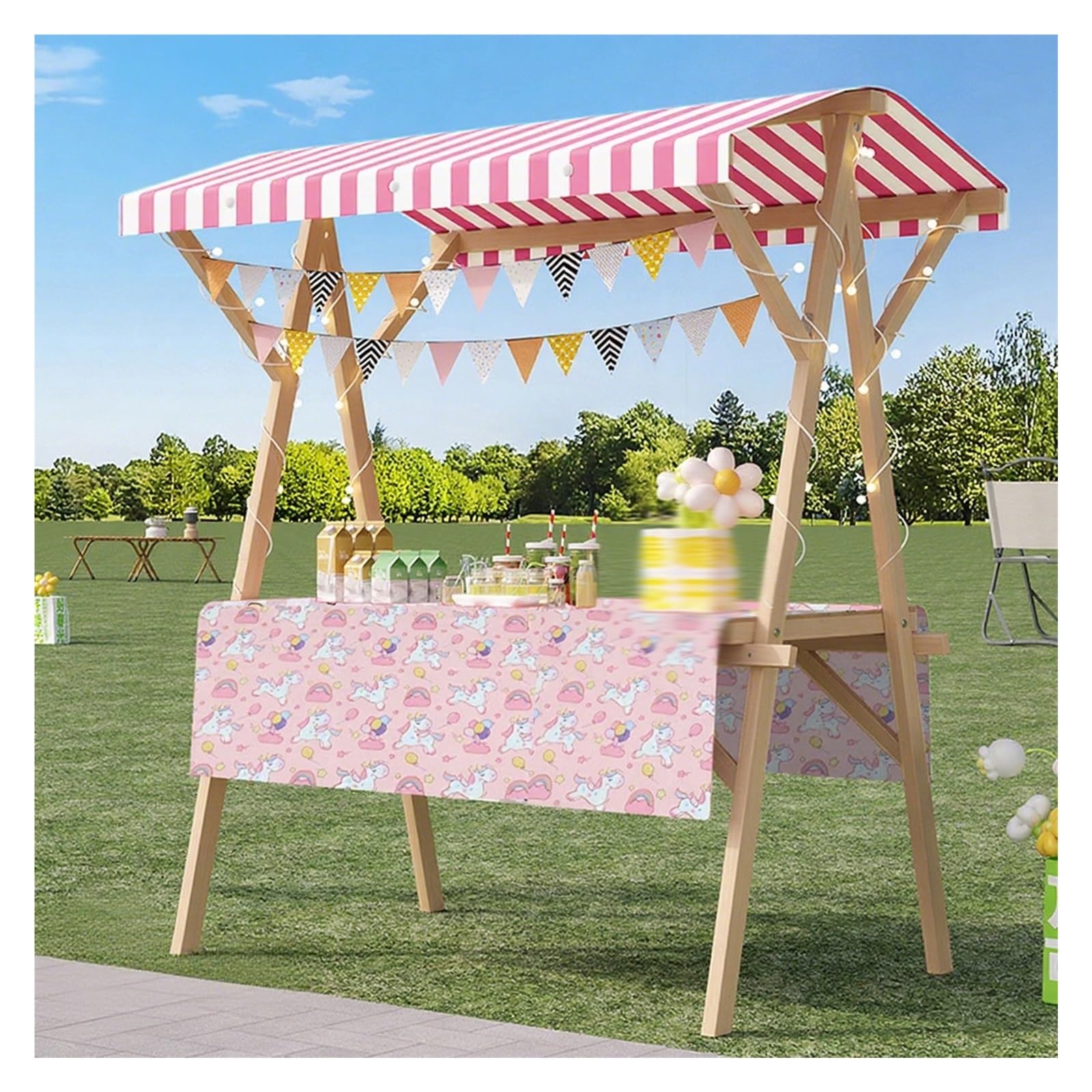 LJYKBFL Portable Vending Cart with Canopy for Outdoor Events and Markets
