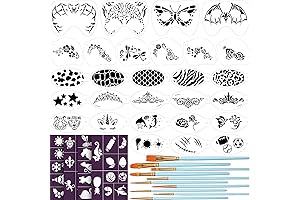 42-Piece Face Paint Stencils for Kids