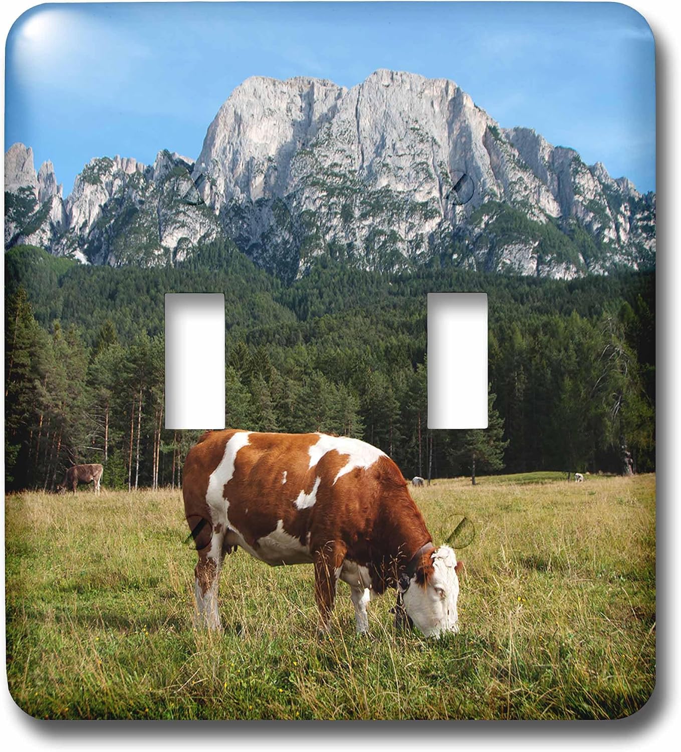 3dRose lsp_165722_1 Simmental Cow Grazing Single Toggle Switch