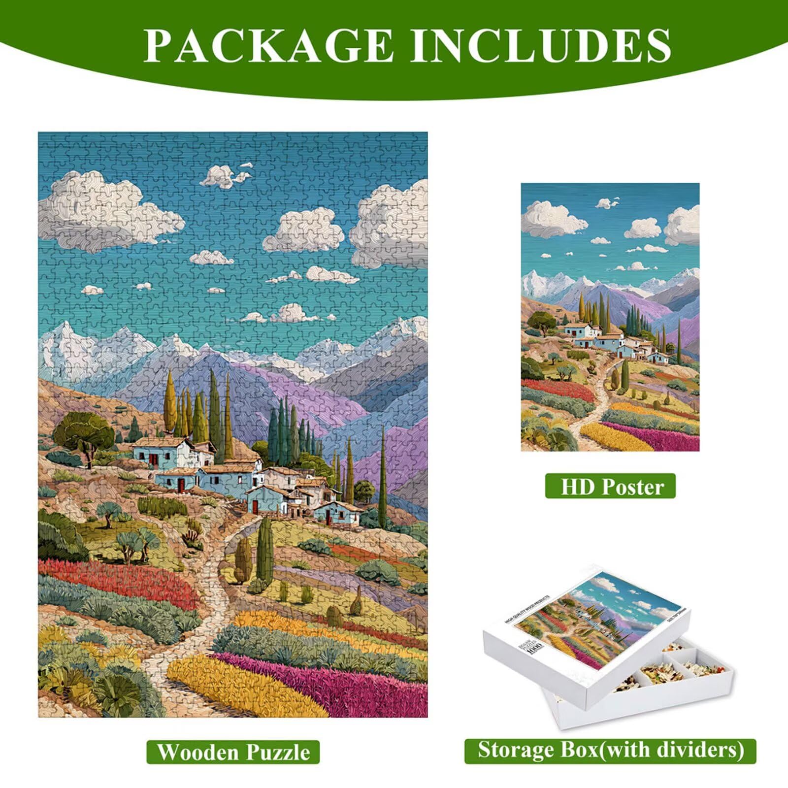 Puzzle 1200 Piezas Adultos Paisaje & Montaña, Rompecabezas con Letras Traseras y Póster, Pasatiempo Antiestrés, Decoración de Pared, Regalo Decorar Mujer Hombre 75 x 50 cm (14 Años +) P3#763
