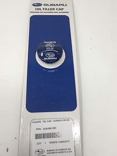 Subaru Tapa de llenado de aceite de motor de aluminio genuino Forester Brz Ascent Impreza Legacy Outback Crosstrek SOA3881280 SOA3881310 Azul 0W-20