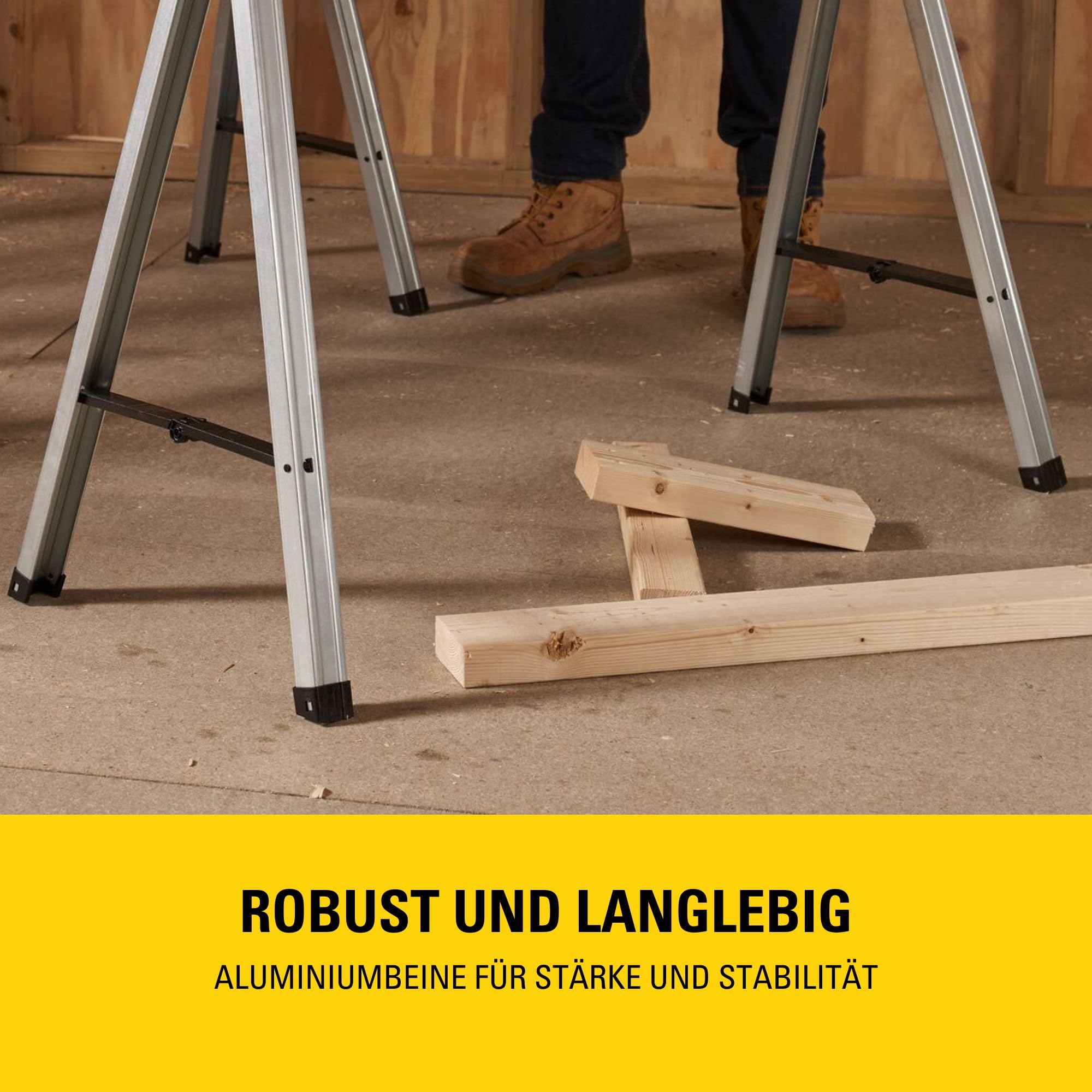 STANLEY 340 kg Folding Metal sawhorses (Pair), 1-97-475, Black