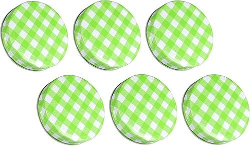 Sunshine Mason Co - Tapas para tarros de una pieza, 6 piezas, color verde guinga