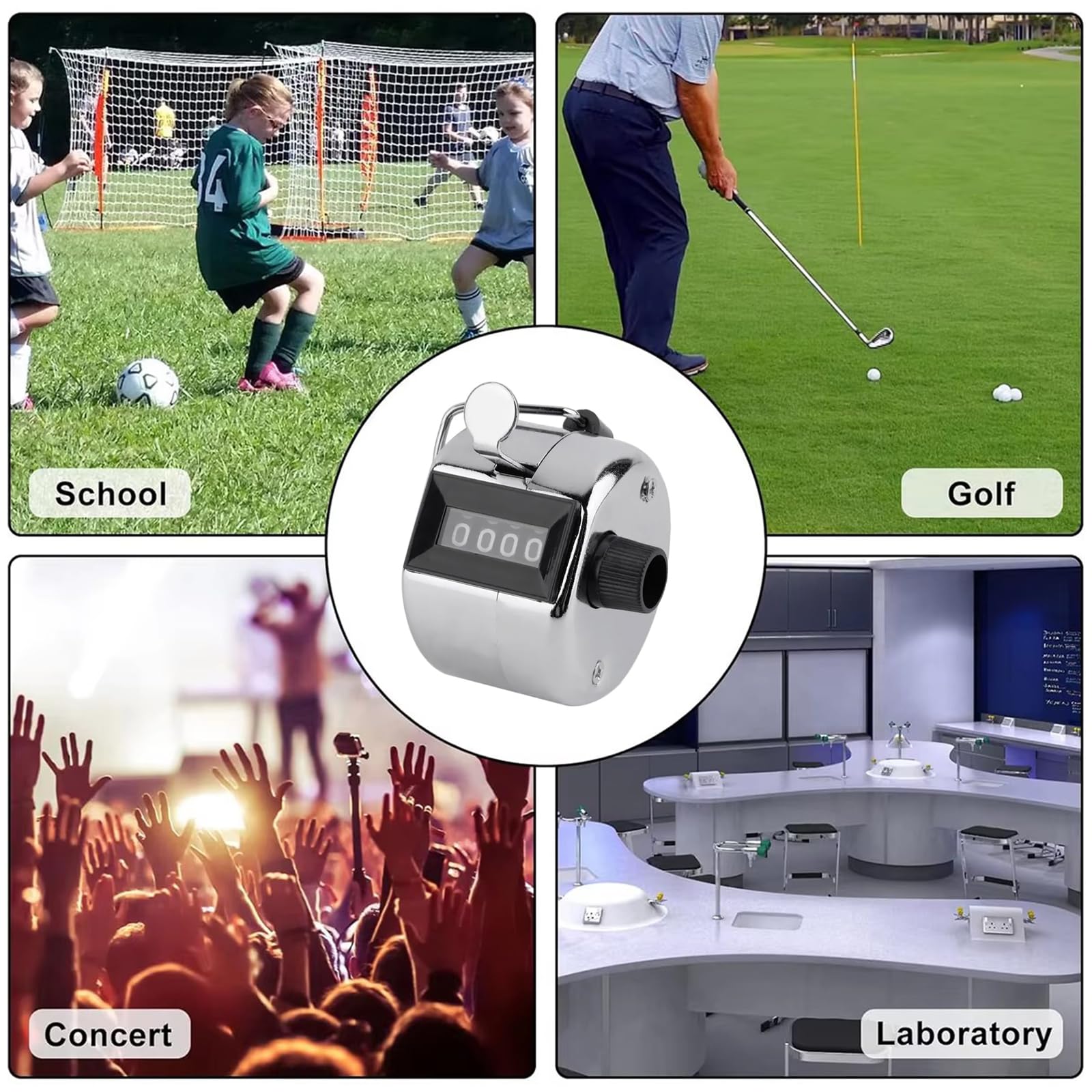 Contador Manual Mecánico Metálico de 4 Dígitos para Conteo Diario Golf