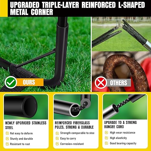 Miniatura 4 de Portería de fútbol, juego de porterías de fútbol para niños para patio trasero, paquete de 2 redes de fútbol portátiles desplegables con pelota de