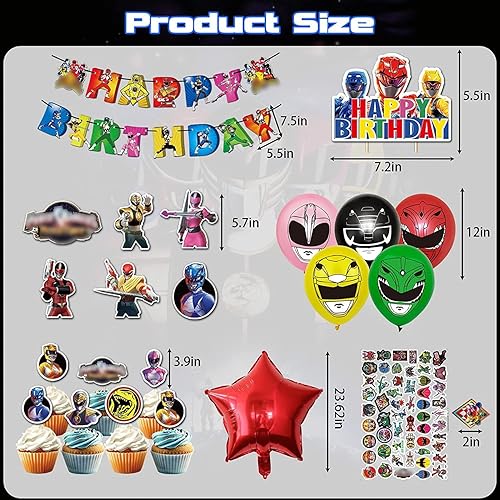 Miniatura 3 de 108 piezas de decoración de fiesta de cumpleaños Poower incluye pancartas, remolinos colgantes, adornos para pasteles, adornos para cupcakes,