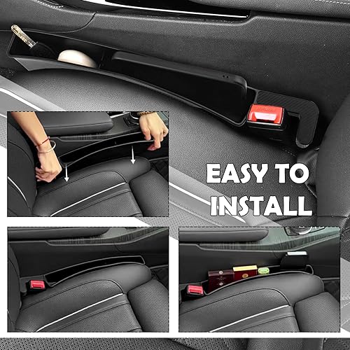 Miniatura 6 de 2 cajas organizadoras de espacio para asiento de automóvil, organizador de consola central de doble zona para almacenar teléfonos, llaves, tarjetas,