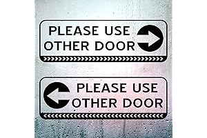 4Pcs Please Use Other Door Sign Decal, 12x4 Inches Waterproof