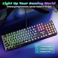 Vista 2 de Redragon Teclado Mecánico para Juegos con Cable, 11 Modos Retroiluminados Programables, Interruptor Rojo Intercambiable en Caliente, Anti-Ghosting