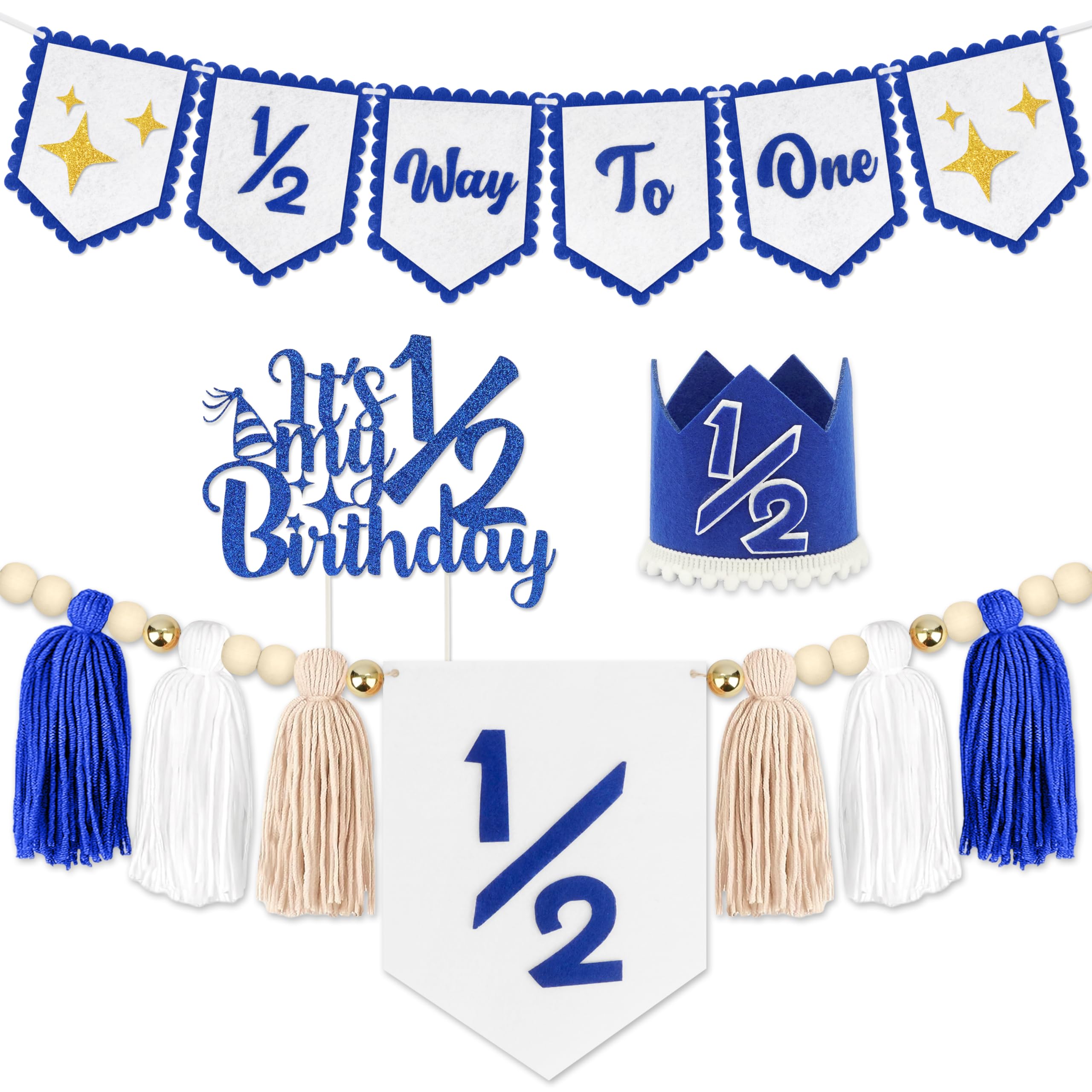 1/2 Birthday Decorations - Green Half Way Banner -13