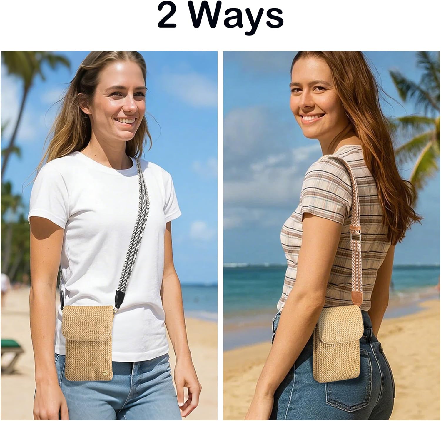 MINICAT Faux Straw Small Summer Purses Women Crossbody Beach Bags for Cruise Travel Vacation Essentials | Straw, Small, Summer, for Everyday, Cruise, Travel - Image 3