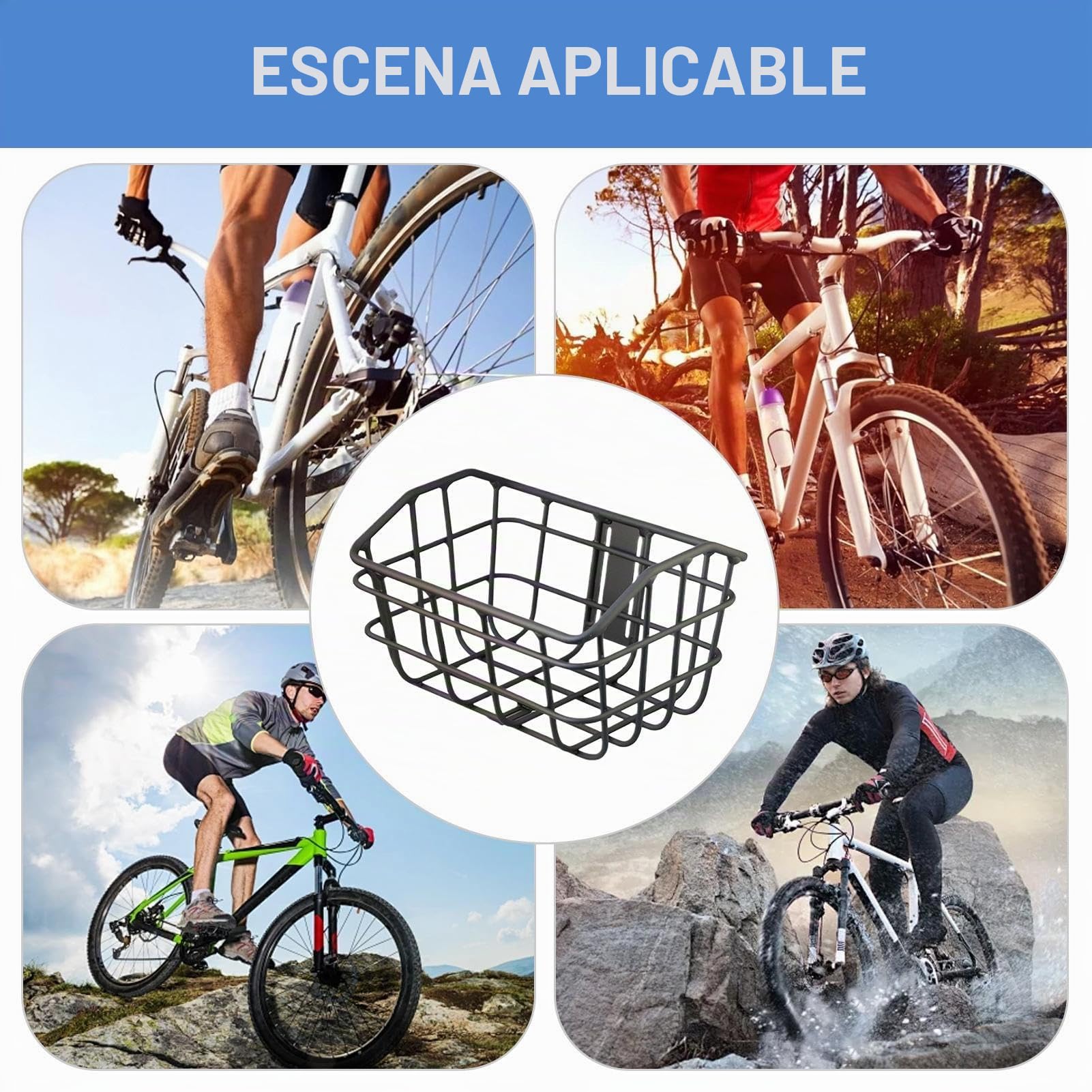 Cesta Frontal de Alambre para Bicicleta | Portaequipajes Delantero De Montaje Sencillo Y Organizador | Soporte Robusto con Liberación Rápida Y Montaje Preciso para Excursiones