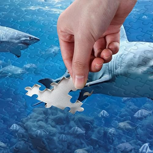 Miniatura 4 de xigua Rompecabezas de tiburones de 1000 piezas para adultos, juego de rompecabezas grande desafiante para adultos y adolescentes, 29.5 x 19.7