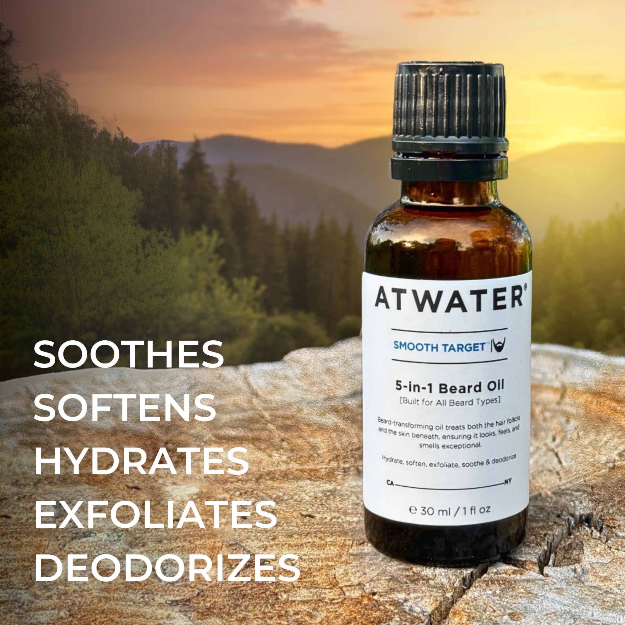 ATWATER Men's 5-in-1 Beard Oil for a Soothened & Softened feel, 1 oz
