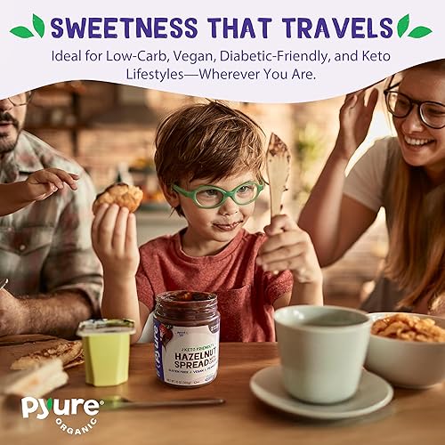 Miniatura 9 de Pyure Chocolate orgánico avellana para untar | 90% menos azúcar | 1 aperitivo neto de carbohidratos keto | Sin aceite de palma, sin gluten, sin