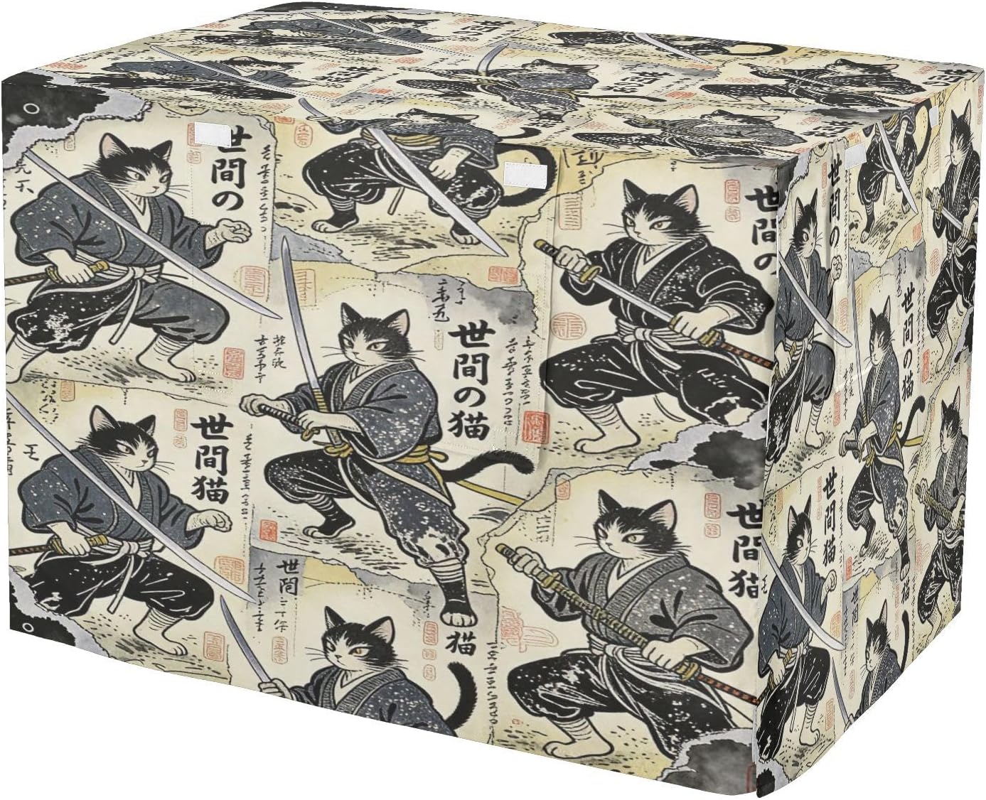 Samurai Cats Dog Cage Cover Pets Kennel Covers Dog Crate Curtains 48 Inch