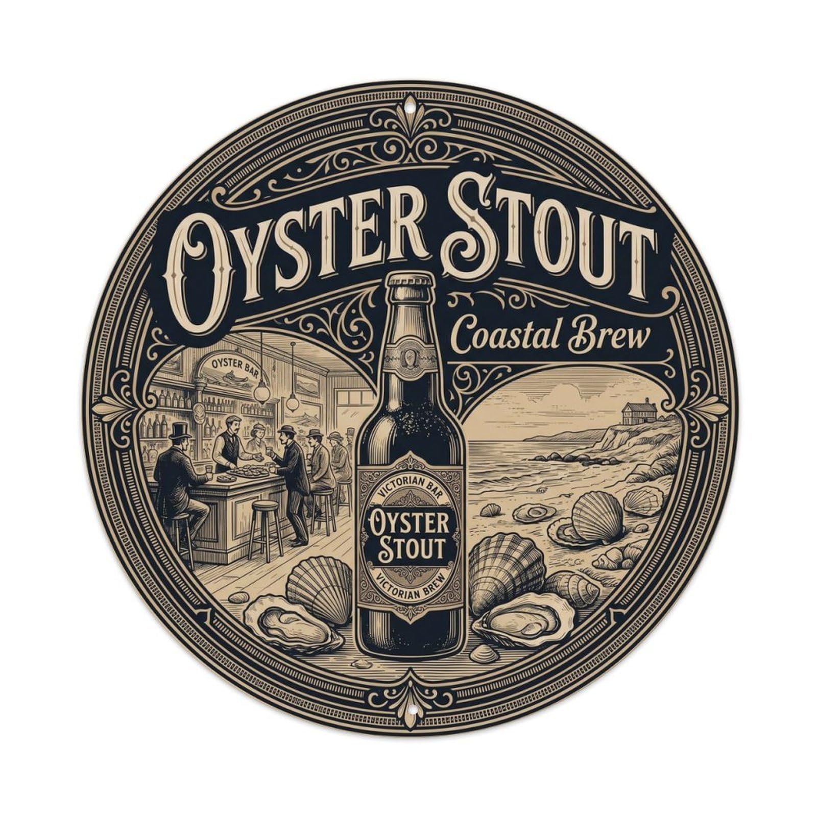 Oyster Stout Brewery Culture Festival Brew Traditional Metal Tin Sign
