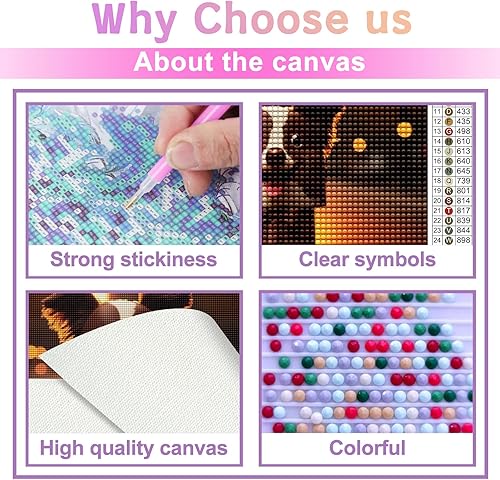 Miniatura 9 de Kits de pintura de diamantes para adultos, peculiar pequeño dinosaurio redondo de taladro completo 5D DIY kits de arte de pintura de diamantes para