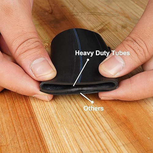 Miniatura 3 de RUTU Tubo 4.103.50-4, paquete de 2 tubos interiores 4.10-4 con vástago de válvula doblado TR-87 para carretillas, carretillas de jardín, carrito de