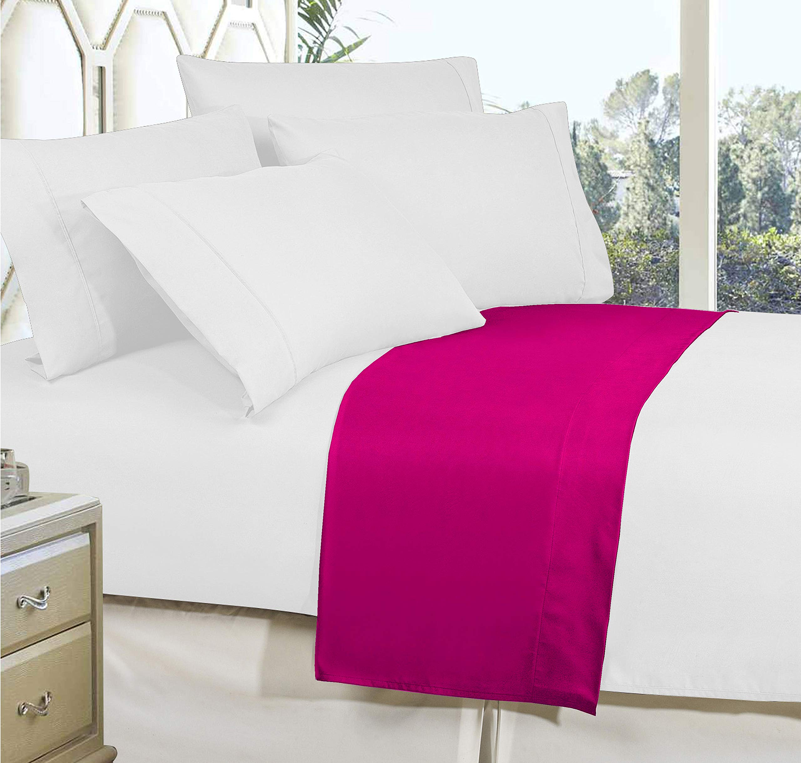 Elegant Comfort Premium Hotel Quality 1-częściowe płaskie prześcieradło, luksusowe i najdelikatniejsze 1500 najwyższej jakości hotelowa pościel z mikrofibry płaskie prześcieradło, nie gniecie się,