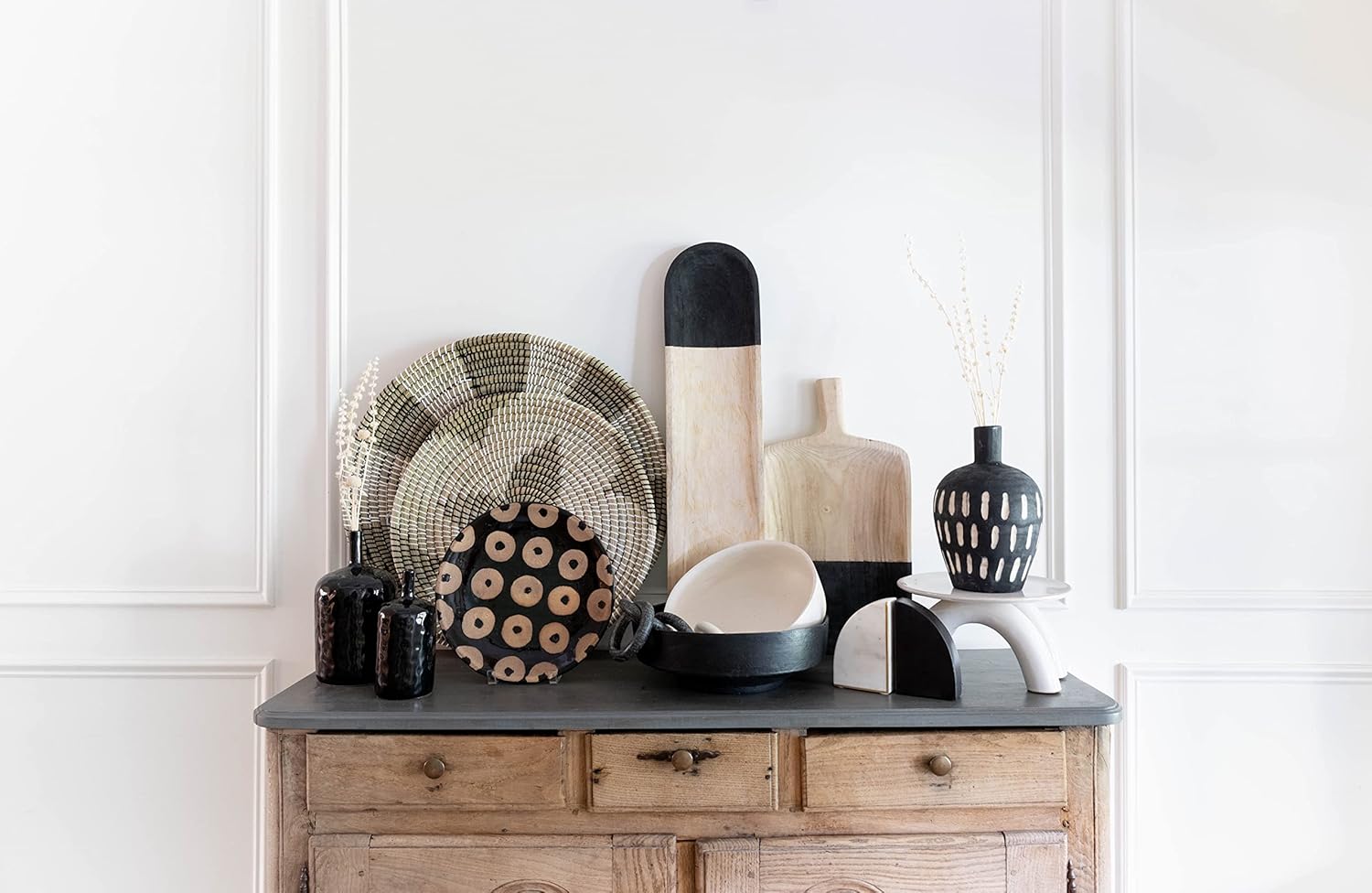 Mud Pie Wooden Decor Links, White, 17.5" x 5"