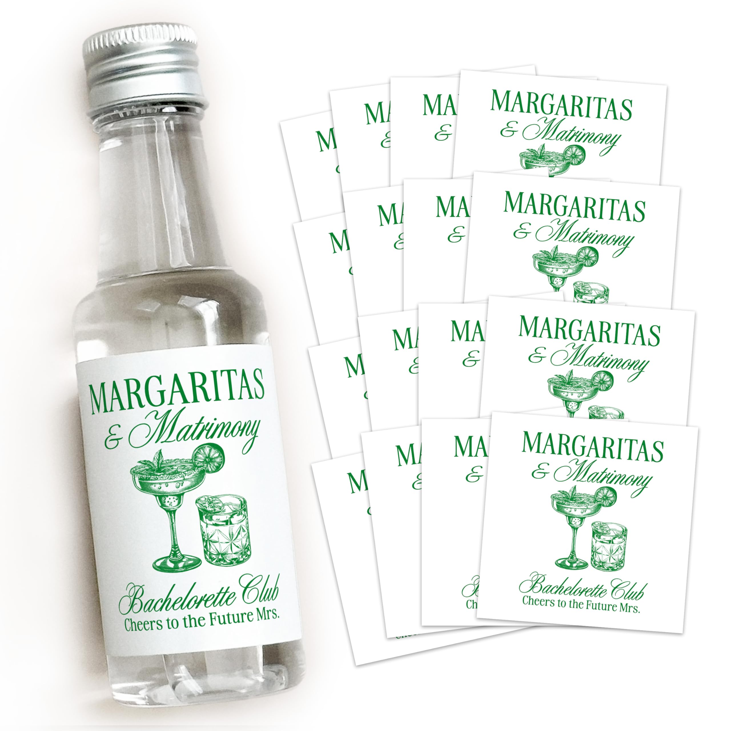 Margaritas and Matrimony Bachelorette Party Liquor Labels - Old Money Bachelorette Party Favor, Margarita Bachelorette, Country Club Bachelorette,
