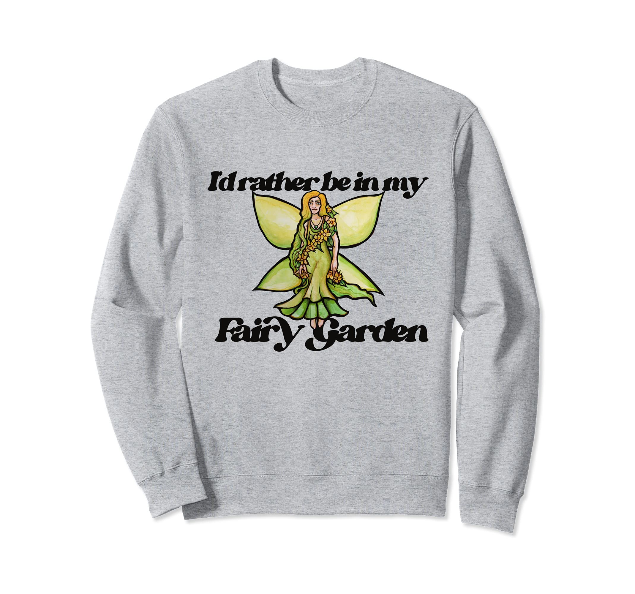 Garden Fairy Faerie Garden Sweatshirt, Grey