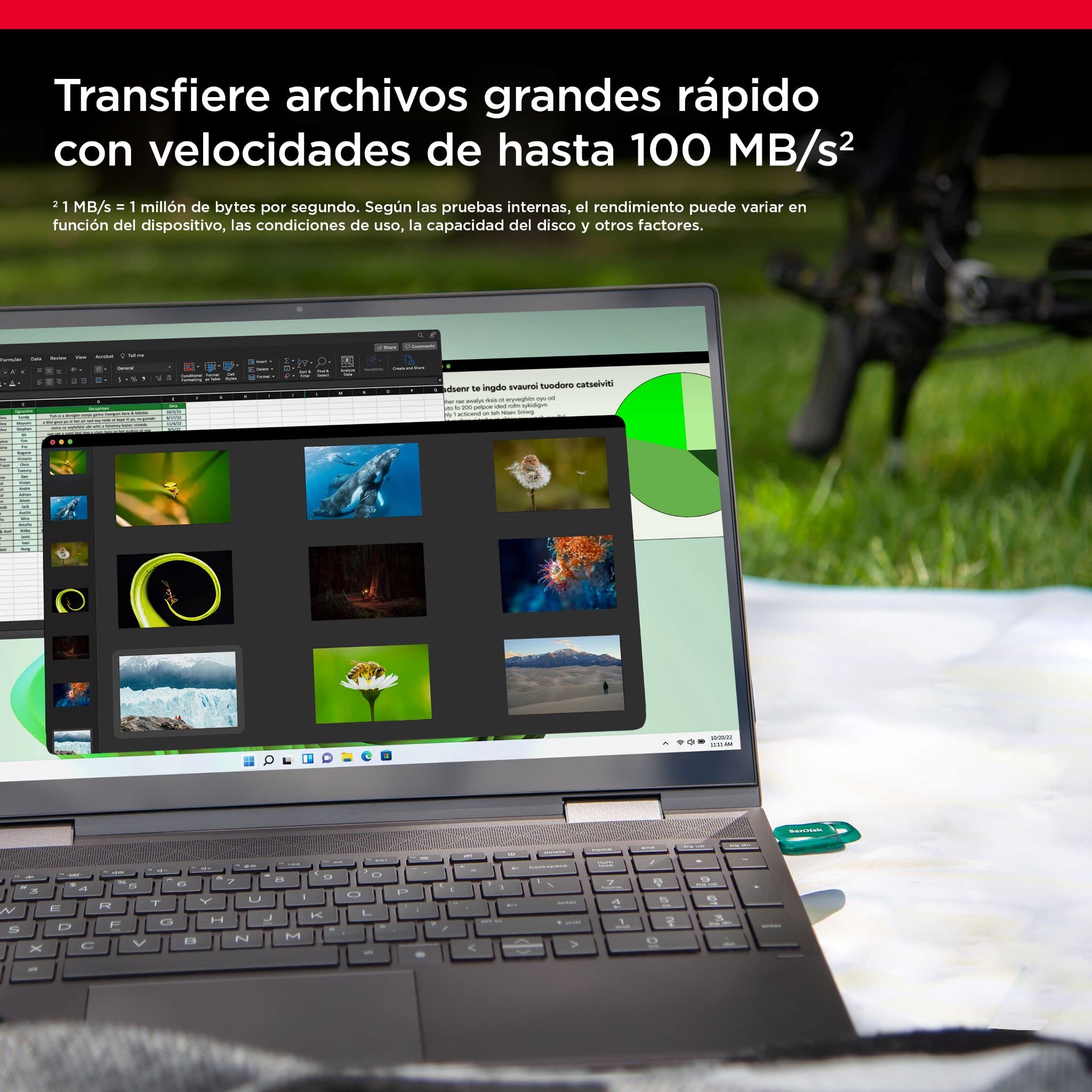 SanDisk 512 GB Ultra Eco Memoria flash USB 3.2 con velocidades de lectura de hasta 100 MB/s. Una unidad flash USB fabricada con más del 70% de plástico reciclado.
