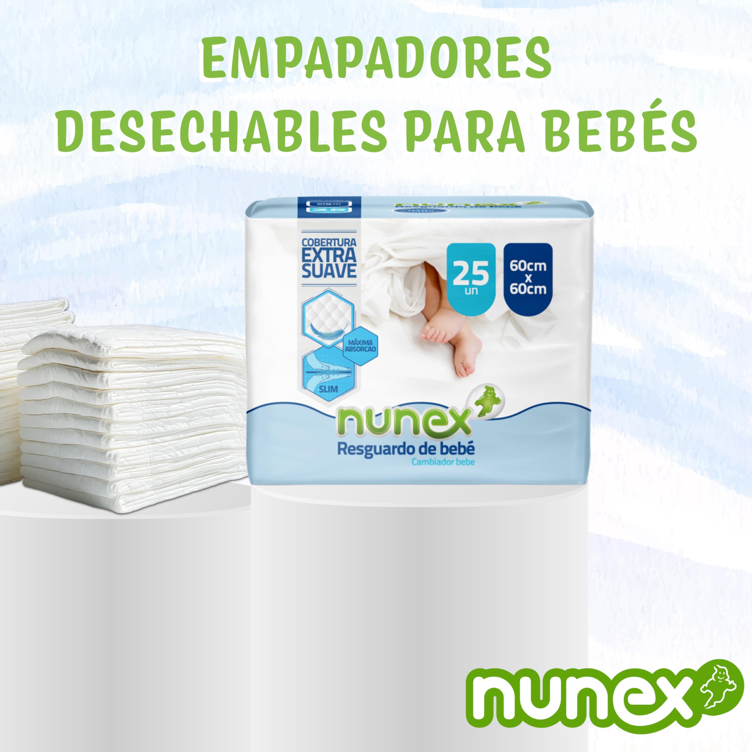 Cambiador Desechable Bebé 60x60 cm | 100 Unidades, 4 Paquetes | Cambiador Bebé, Empapadores Bebé Absorbente