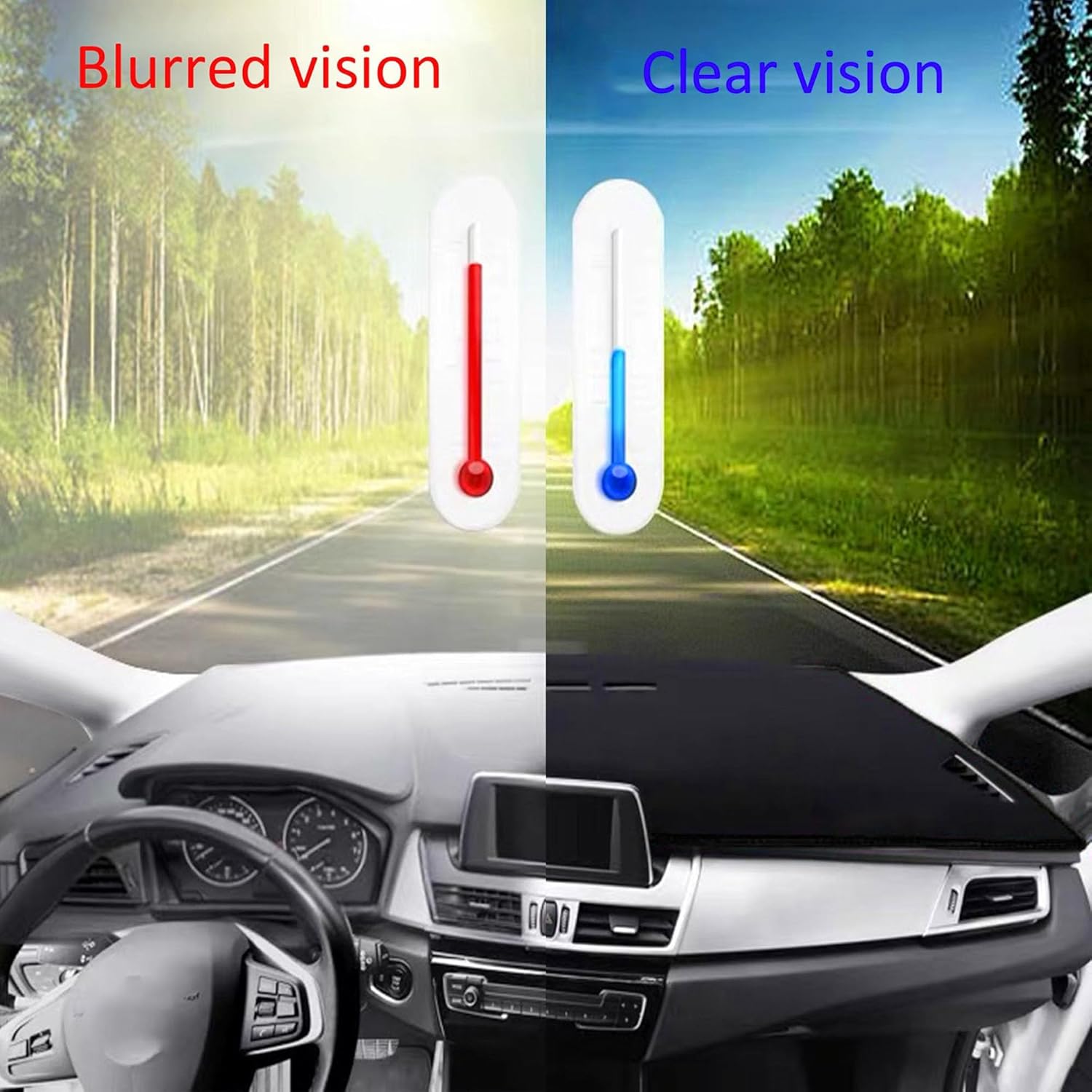 Upgraded Dash Mat for 2020 Toyota RAV4 Polyester Dash Mat Non-Slip Dash Cover Windshield Reflective Interior Accessory Black Dirt-Resistant