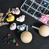 Vista 3 de UPTTHOW Herramienta auxiliar para fijar ojos y arandelas de seguridad, ojos y narices de muñeca para amigurumi, ojos de oso arreglar, utensilios