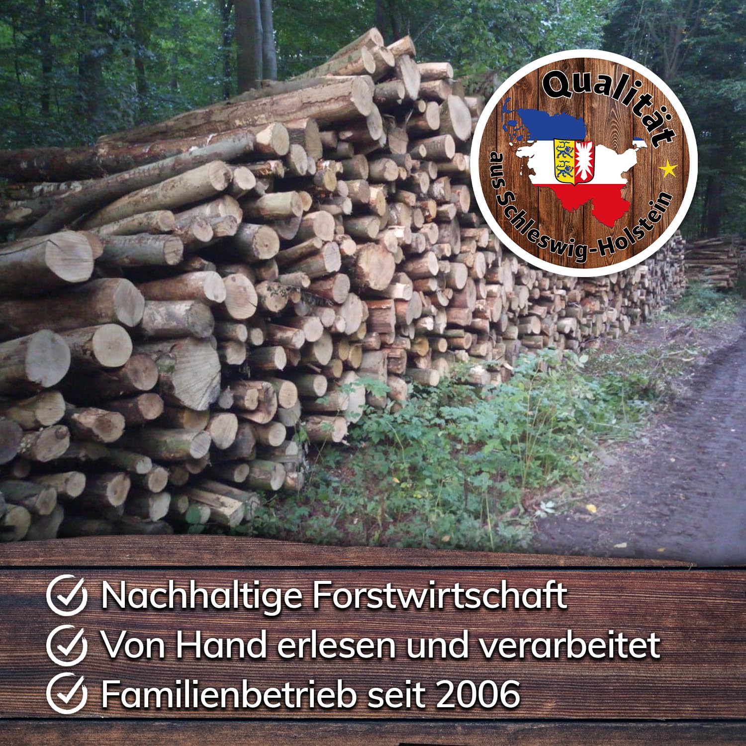 Landree Kirsche Smoker-Holz 15 kg - 20 cm Scheitlänge - Süßlich-fruchtiges Räucherholz, naturbelassen für Exquisite BBQ-Aromen, Qualität aus Schleswig Holstein