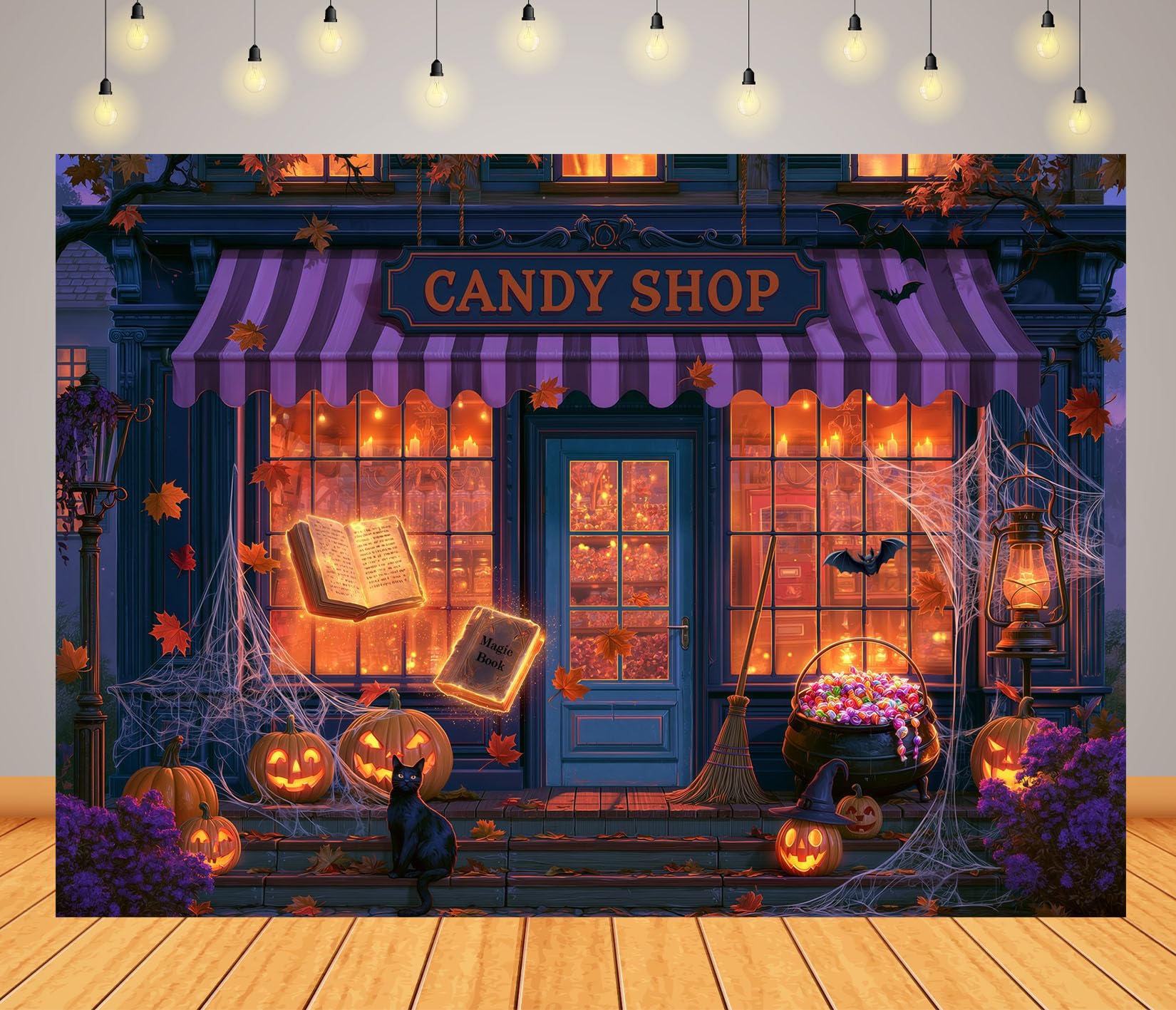 12x10FT (3.6x3m) Vetrina Negozio Dolci Halloween Sfondo Fotografico