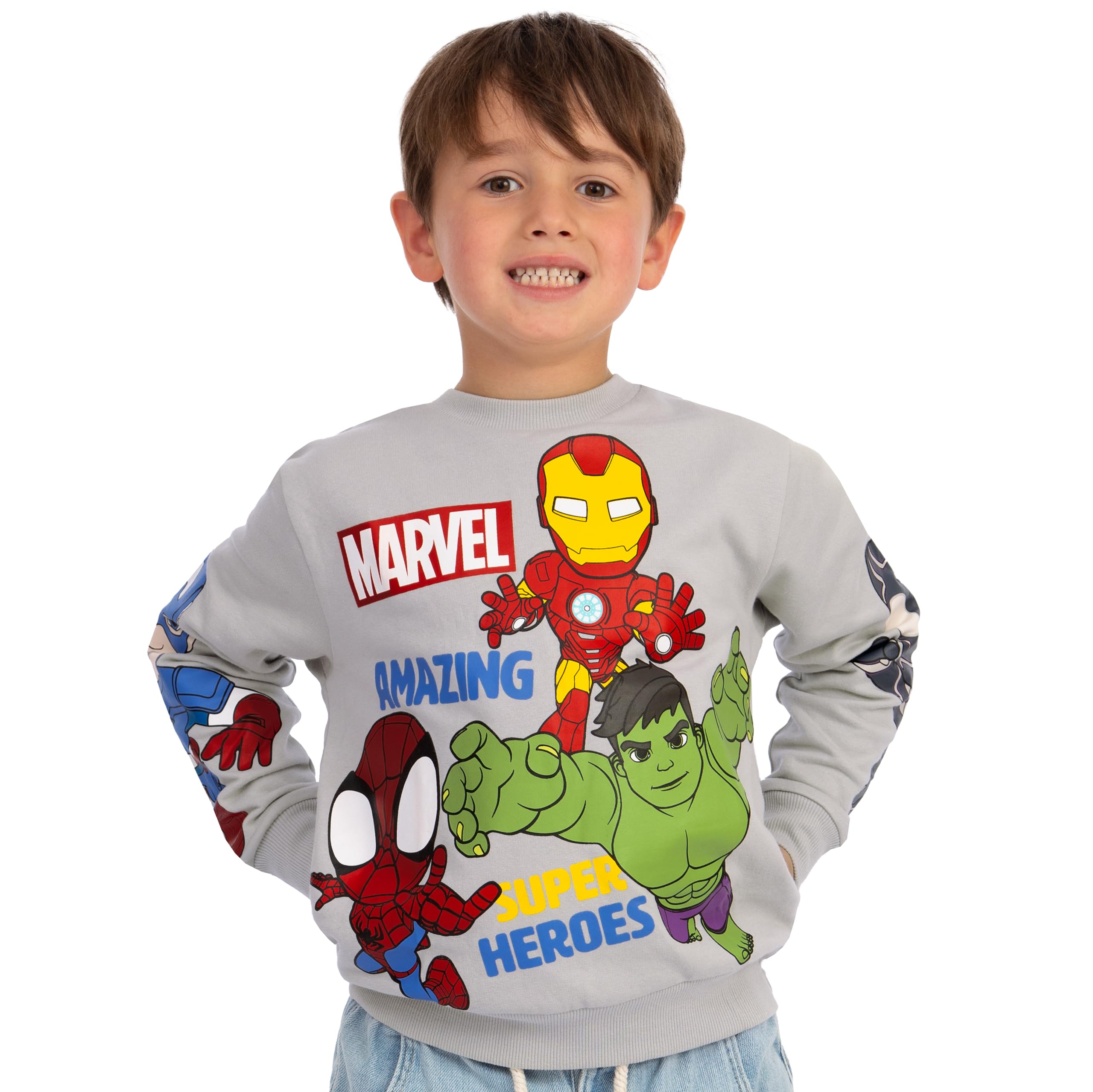 Marvel Spidey And His Amazing Friends Bluza Chłopięca, Ubrania Superbohatera, Sweter Spidey dla Dzieci