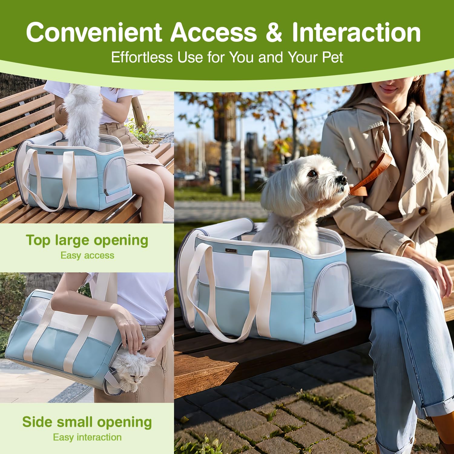 ALLSOPETS Soft Pet Carrier Bag for Small Dogs and Cats Foldable Breathable Dog Handbag with Safety Strap - Image 4