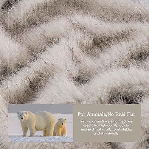 Miniatura 4 de Krifey Manta blanca de piel sintética de lujo, manta gruesa y esponjosa para sofá, cama, sofá, manta decorativa cálida y acogedora como regalo de