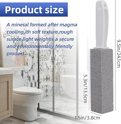 Miniatura 2 de Paquete de 4 piedras pómez con asa, piedra pómez para limpieza de inodoros, bañeras, parrillas, piscinas, fregaderos