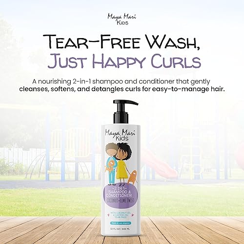Miniatura 10 de Champú y acondicionador para niños 2 en 1 con aceite de coco y aceite de ricino, desenredante de cabello sin sulfatos y sin lágrimas, productos para