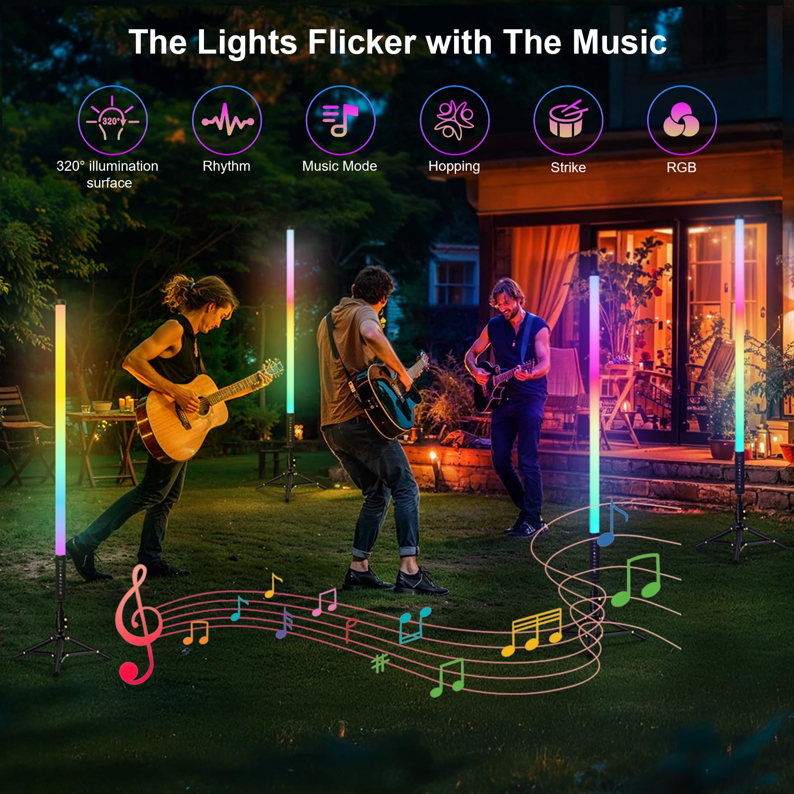 Lampe vidéo LED Portable, bâton Lumineux de Photographie LUXCEO Mood1, intensité Variable et mémoire, Batterie intégrée 2000 mAh, Lampe Photo RVB pour Youtube, TikTok, Jeu en Streaming (85 cm)